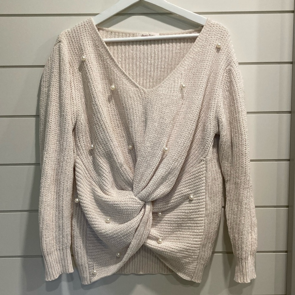 Ivory Sweater with Pearls